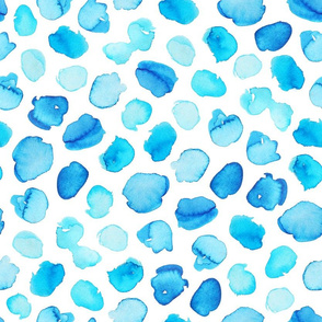 Watercolor shapes in blue