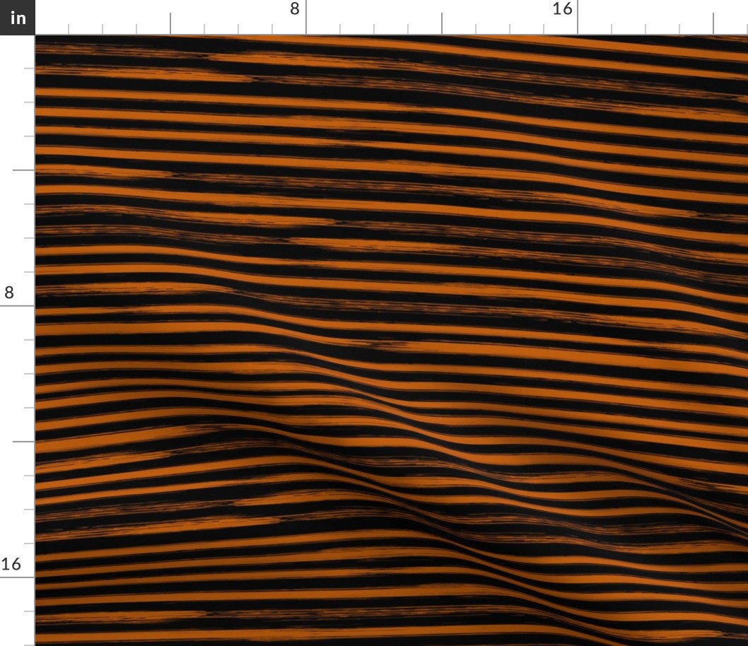 Halloween Orange and Black Distressed Stripes