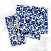 blue and white and white small moroccan boho