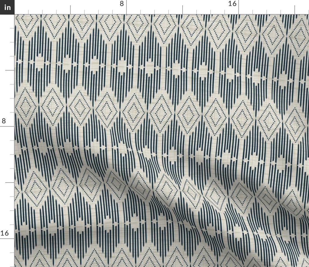 West End - Beige and Blue Geometric