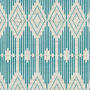 West End - Beige and Teal Geometric