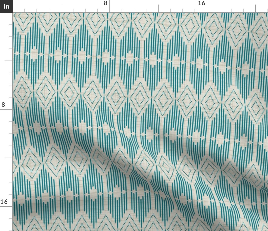 West End - Beige and Teal Geometric