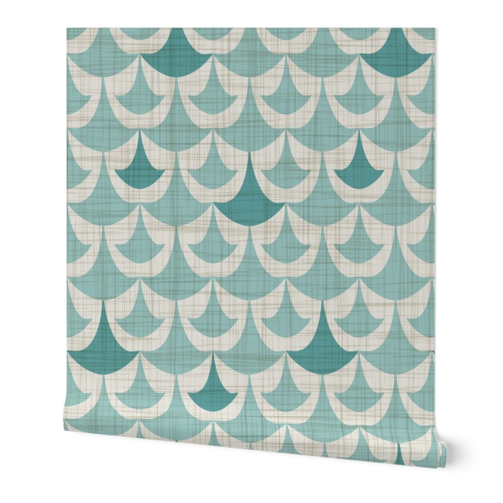 Rhapsody - Beige and Teal Geometric