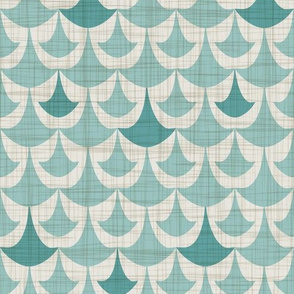 Rhapsody - Beige and Teal Geometric