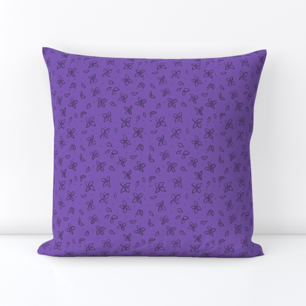 Dispersing Floral on Sleeve, Bright Purple