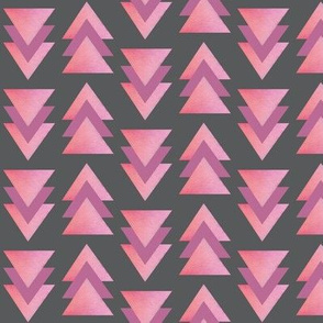 Triangle Arrows pink on gray