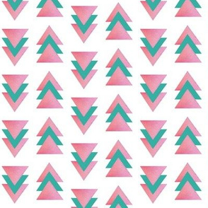 Triangle Arrows Pink and Aqua Green