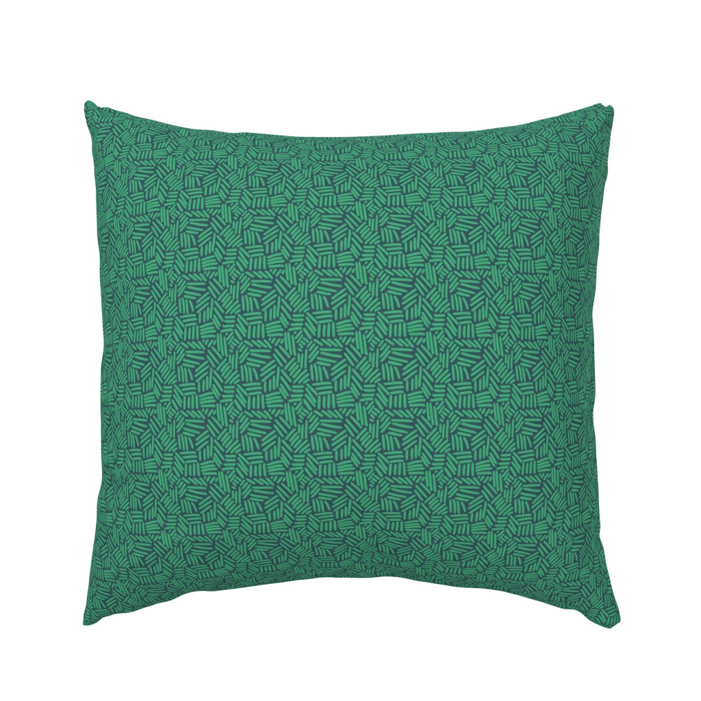 Crosshatch -  Green on Teal