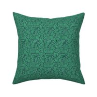 Crosshatch -  Green on Teal