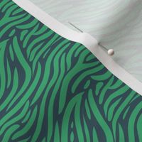 Wavey Animal Stripe Print - Green on Teal