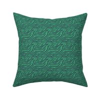 Wavey Animal Stripe Print - Teal on Green