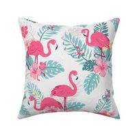 Tropical Flamingos - grey