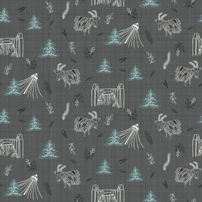 Spokane Landmarks on Grey Linen