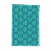 Rippling Echoes of Art Deco on Pretty Teal - Small Scale