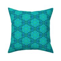 Rippling Echoes of Art Deco on Pretty Teal - Small Scale