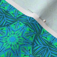 Rippling Echoes of Art Deco on Pretty Teal - Small Scale