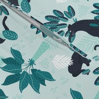 Tropical Panther - mint and black