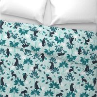 Tropical Panther - mint and black