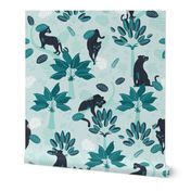 Tropical Panther - mint and black