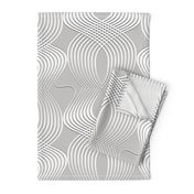 Art Deco Swirl White on Silver