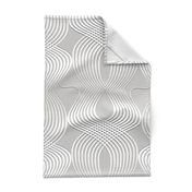 Art Deco Swirl White on Silver