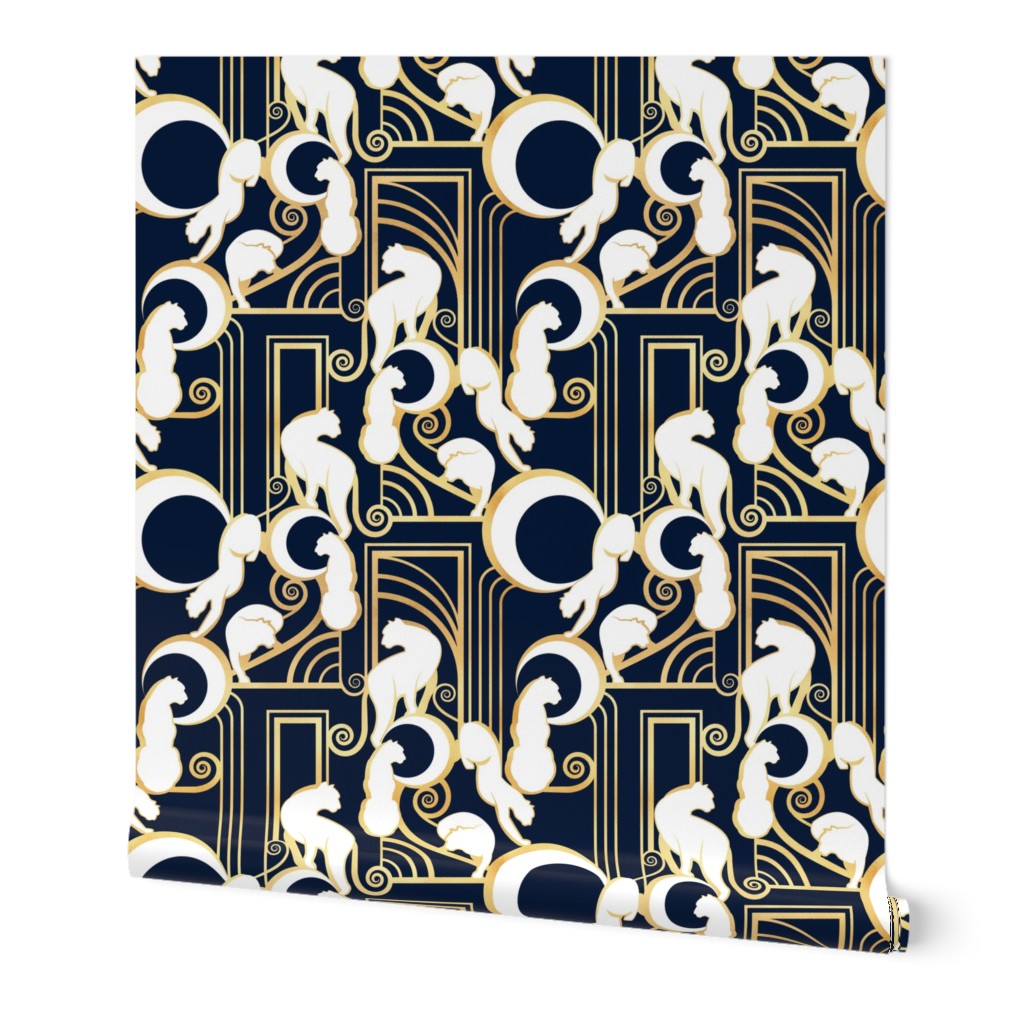 Large jumbo scale // Deco Gatsby Panthers // navy and gold