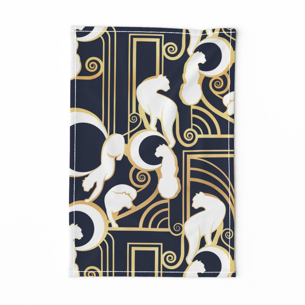 Large jumbo scale // Deco Gatsby Panthers // navy and gold