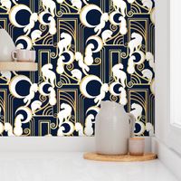 Large jumbo scale // Deco Gatsby Panthers // navy and gold