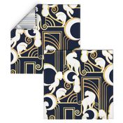 Large jumbo scale // Deco Gatsby Panthers // navy and gold