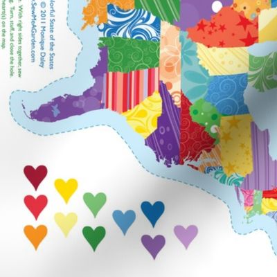 The Colorful State of the States (applique a heart somewhere special)