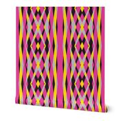 Skylights Art Deco Stripes-Hot pink