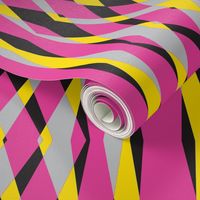 Skylights Art Deco Stripes-Hot pink