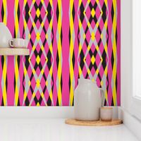 Skylights Art Deco Stripes-Hot pink