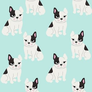 frenchie quilt french bulldog mint cheater quilt coordinates fabric nursery