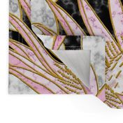 Blush King Protea Art Deco (black) large 