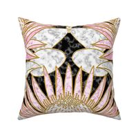 Blush King Protea Art Deco (black) large 