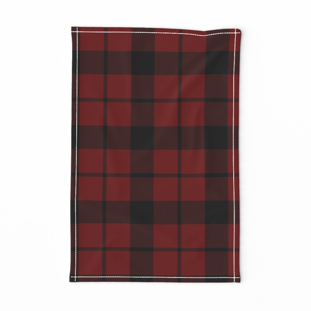 Brown tartan, custom 7" dark red