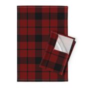 Brown tartan, custom 7" dark red