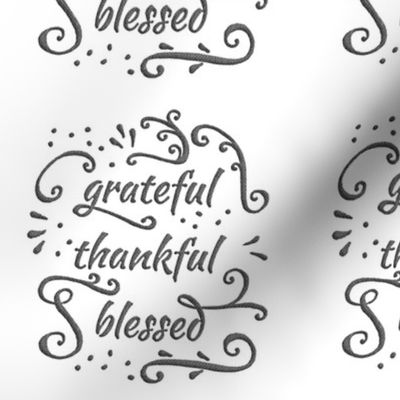 grateful • thankful • blessed (6x9" burlap-texture)