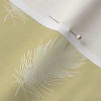 white feather on golden tan