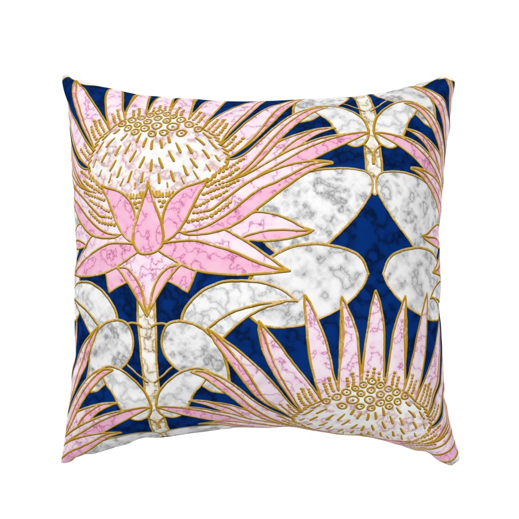 Blush King Protea Art Deco (midnight)