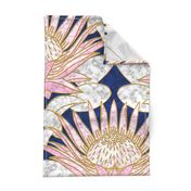 Blush King Protea Art Deco (midnight)