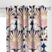 Blush King Protea Art Deco (midnight)