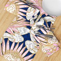 Blush King Protea Art Deco (midnight)