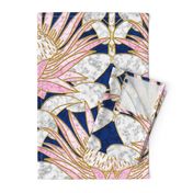 Blush King Protea Art Deco (midnight)