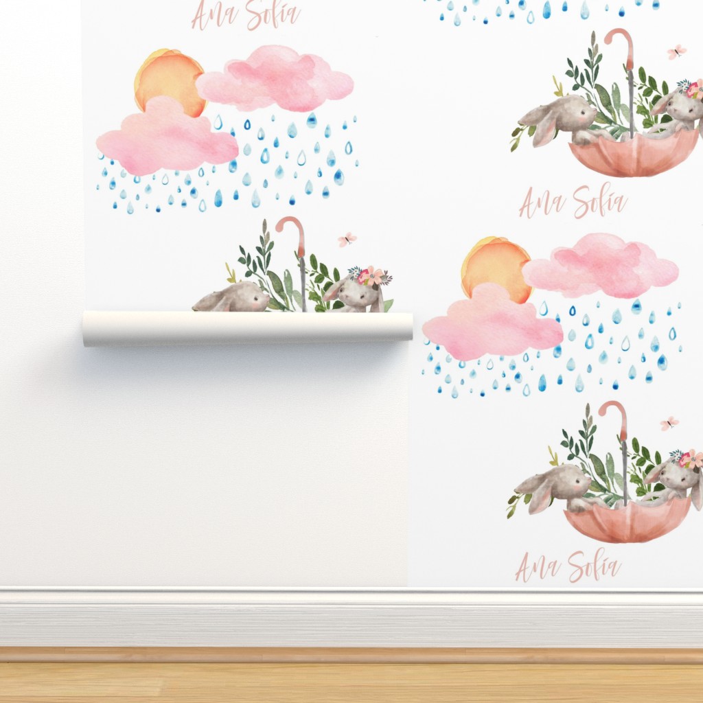 Ana Sofia // Happy Rain Wallpaper | Spoonflower