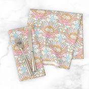 Blush King Protea Art Deco (dusty blue)