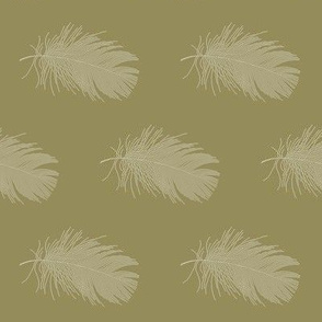 cream feather on ochre