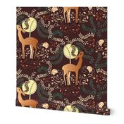 art deco deer dark red