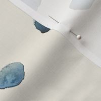 Watercolor indigo spots on cream